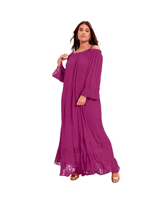 June + Vie Plus Size June + Vie Off-The-Shoulder Sundrop Maxi Dress