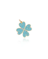 The Lovery Turquoise Bead Lucky Clover Charm 14K Gold