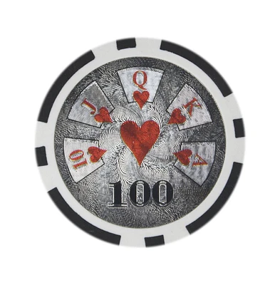 Slickblue Hi Roller Holo Inlay Poker Chips 25-Pack Clay Composite, $100 Denomination