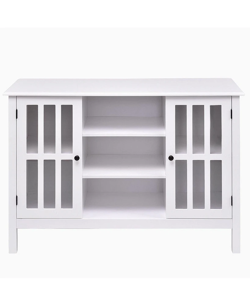 Slickblue Wood Tv Stand Storage Cabinet and Console Table for Living Room Organization