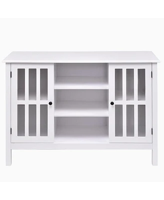 Slickblue Wood Tv Stand Storage Cabinet and Console Table for Living Room Organization