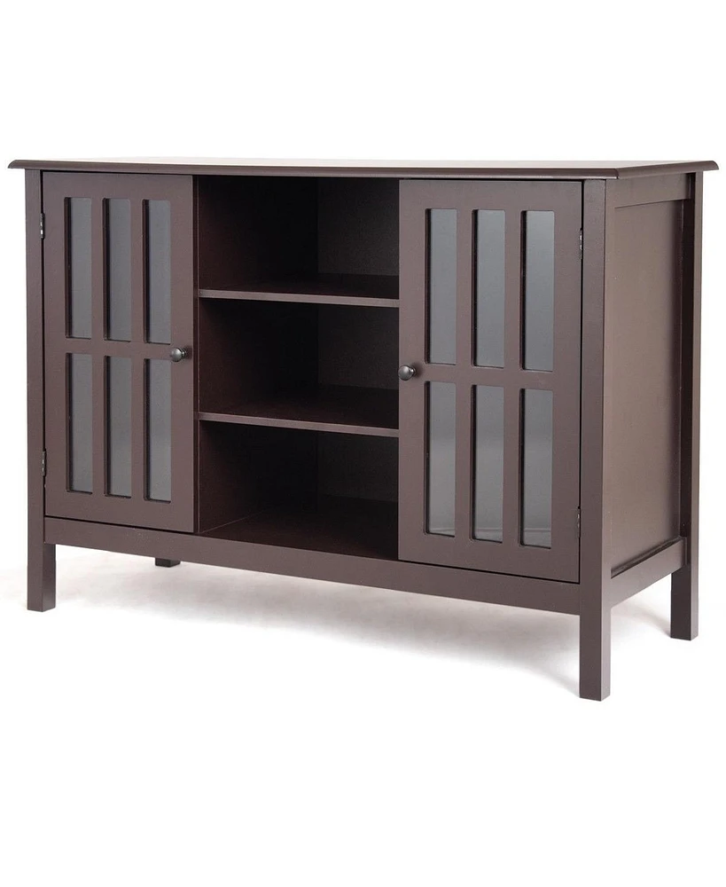 Slickblue Wood Tv Stand Storage Cabinet and Console Table for Living Room Organization