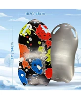 Wham-o Snowboogie 37" Single Rider Snow Sled, Roll Up Air Slick Winter Sled with Cut Out Handles Slick Bottom