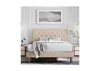 Slickblue Adjustable Height Platform Bed Frame with Upholstered Headboard