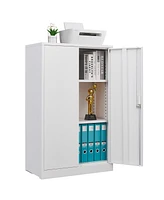 Boyel Living Metal Storage Cabinet with Locking Doors and Adjustable Shelf, Folding Filing Storage Cabinet