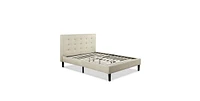 Slickblue Upholstered Platform Bed Frame with Headboard - Stylish and Comfortable Design