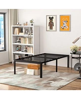 Slickblue Rounded Edge Corners Metal Bed Frame with Under-bed Storage Space