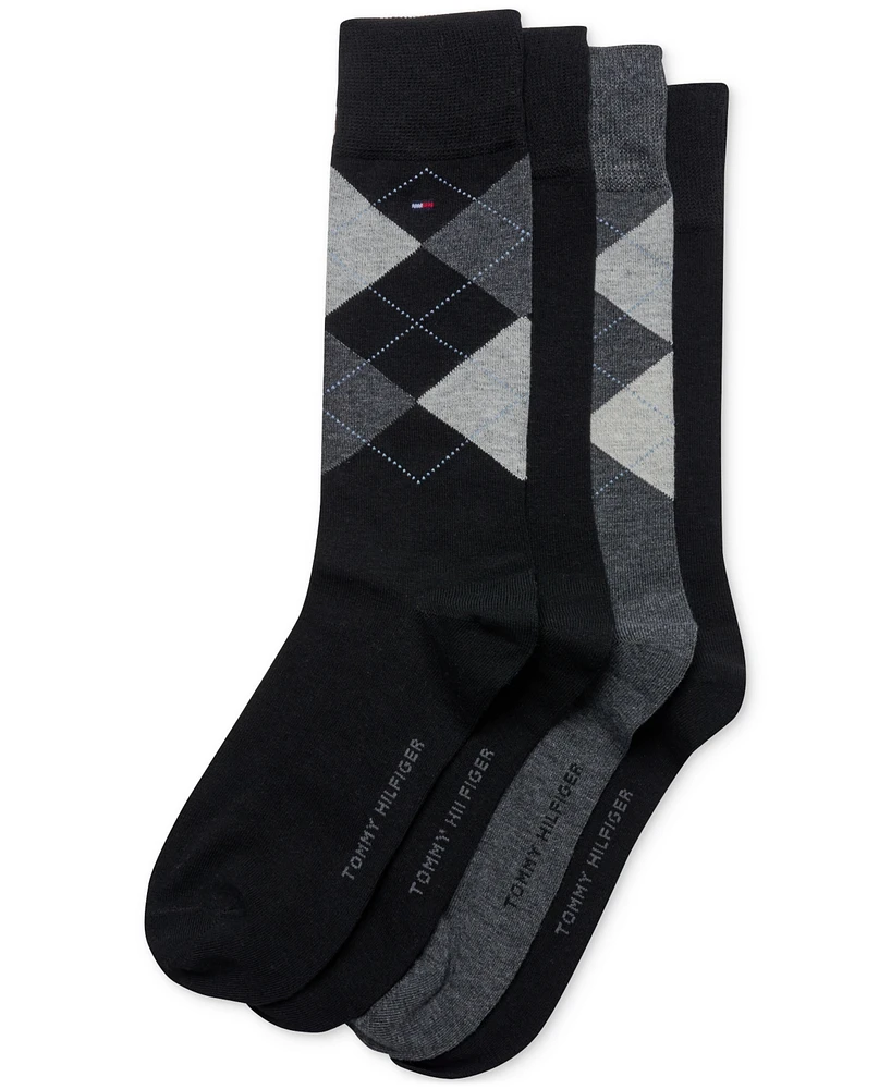 Tommy Hilfiger Men's 4-Pk. Argyle Crew Dress Socks