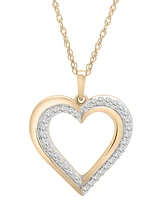 Diamond Heart Pendant 18" Necklace (1/4 ct. t.w.) in 10K Gold, Exclusively at Macy's