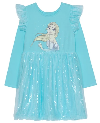 Disney Toddler & Little Girls Sweet Elsa Long-Sleeve Dress