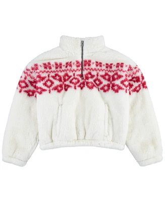 Levi's Toddler Girls Meet and Greet Sherpa Half-Zip Sweatshirt