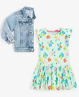 Epic Threads Toddler Girl Fairfield Denim Jacket Floral Print Peplum Dress Exclusively At Macys