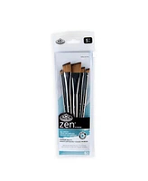 Royal & Langnickel Zen 73 Series 5pc Multi Media Artist Paint Brush Pack Angular Assorted