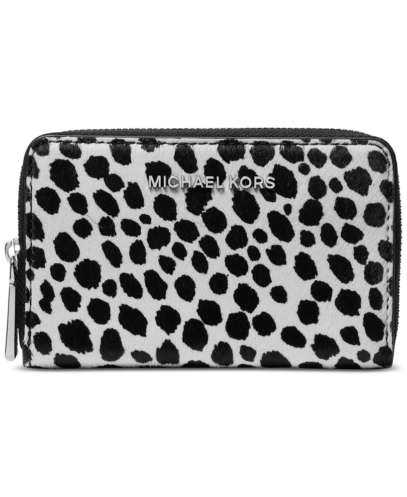 Michael Michael Kors Jet Set Small Zip Around Calf Hair Card Case