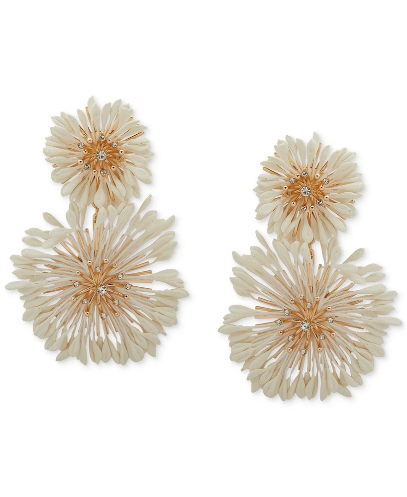 lonna & lilly Gold-Tone Crystal & Gypsum Flower Drop Earrings