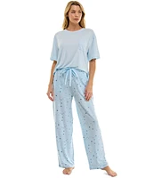 Roudelain Women's Printed Drawstring Pajama Pants