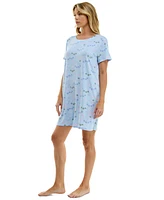 Roudelain Women's Printed Short-Sleeve Sleepshirt