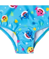 Baby Shark Toddler Girls Crossover One Piece Bathing Suit to