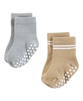 Hudson Baby Boys Cotton Rich Newborn and Terry Socks, Athletic Stripe Neutral, Months