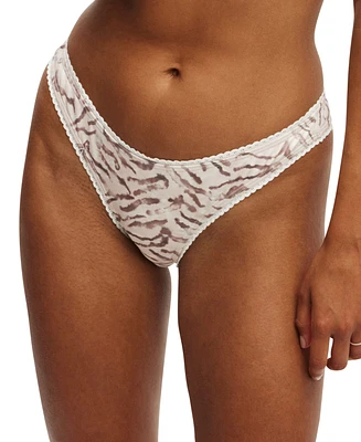 Cotton On Women's Tiger-Print Refined High-Side Brazilian Bikini Bottoms