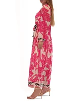 julia jordan Women's Floral-Print Tie-Waist Maxi Dress