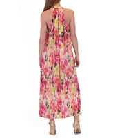 julia jordan Women's Printed Twisted Halter-Neck Maxi Dress