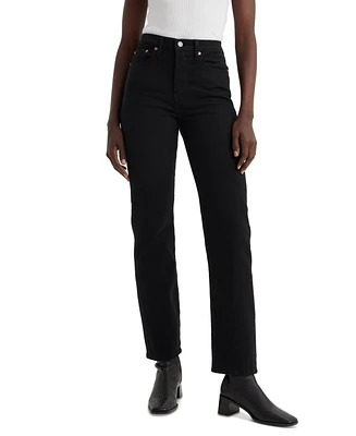 Levi's Women's Wedgie Straight-Leg High Rise Cropped Jeans