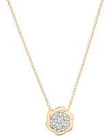 2-Pc. Set Diamond Floral Pendant Necklace & Earrings (1/2 ct. t.w.) in 14k Gold-Plated Sterling Silver, Exclusively at Macy's