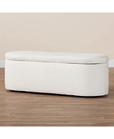 Baxton Studio Lavina Modern White Teddy-Bear Fabric Storage Bench