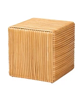 bali & pari Karina Bohemian Light Honey Rattan Footstool