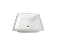 DeerValley Ursa 16" X 14" Rectangular Vitreous China Undermount Bathroom Sink with Overflow