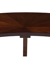 Baxton Studio Berlin Mid-Century Modern Walnut Finished Wood Curved Dining Bench