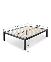 Slickblue Metal Platform Bed Frame with Wooden Slats Quick Assembly