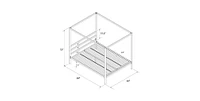 Slickblue Sturdy Modern Canopy Bed - Contemporary Metal Frame for Your Home