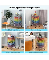 Gouun Multifunctional 6-Drawer Rolling Storage Cart with Deep and Shallow Drawers