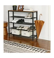 Slickblue Modern Industrial Style 5-Tier Shoe Rack - Durable Storage Organizer for Entryway