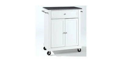 Slickblue Kitchen Cart with Granite Top and Locking Casters Wheels