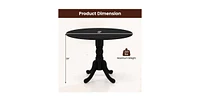 Slickblue Solid Wood 40-inch Round Kitchen Dining Table - Rustic Farmhouse