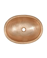 Slickblue Pure Copper Oval Bathroom Sink with Unfinished Surface for Customization