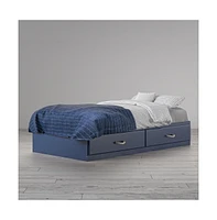 Slickblue Platform Bed Frame with 2 Storage Drawers and Rope Pull Handles