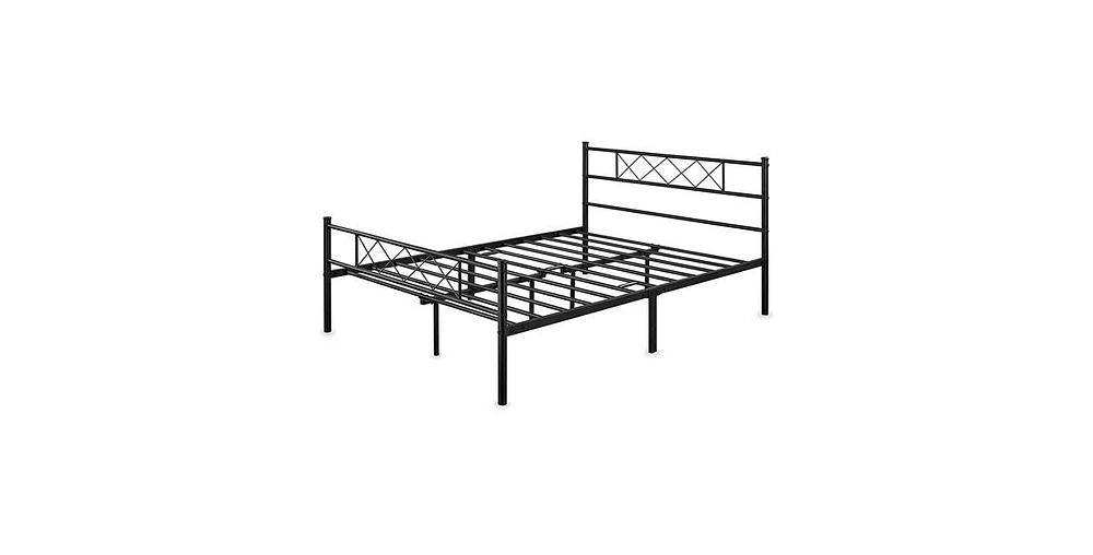 Slickblue Traditional Powder Coated Slatted Platform Bed