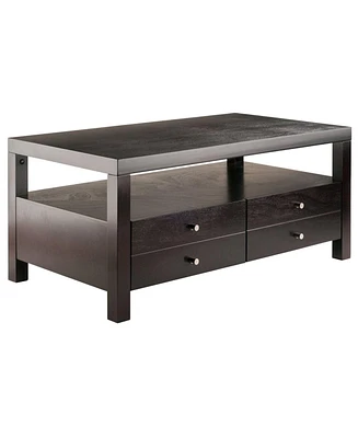 Slickblue Modern Coffee Table with 2 Drawers for Living Room Storage and Organization