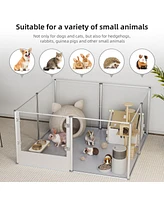 Bingopaw Clear Acrylic Pet Whelping Pen Box Dog Playpen Fence w/ Waterproof Fertility Pad