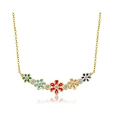 GiGiGirl Vibrant Garden 14K Gold Plated Flower Necklace