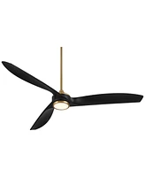 Casa Vieja 60" La Jolla Surf Soft Brass Led Ceiling Fan with Remote