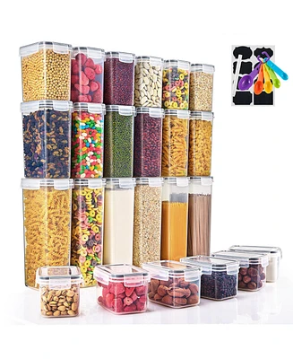 Sorbus 24 Pack Airtight Food Storage Containers, Labels, Marker & Measuring Spoons - Functional Dry Food Organizers for Kitchen, Pantry, and more
