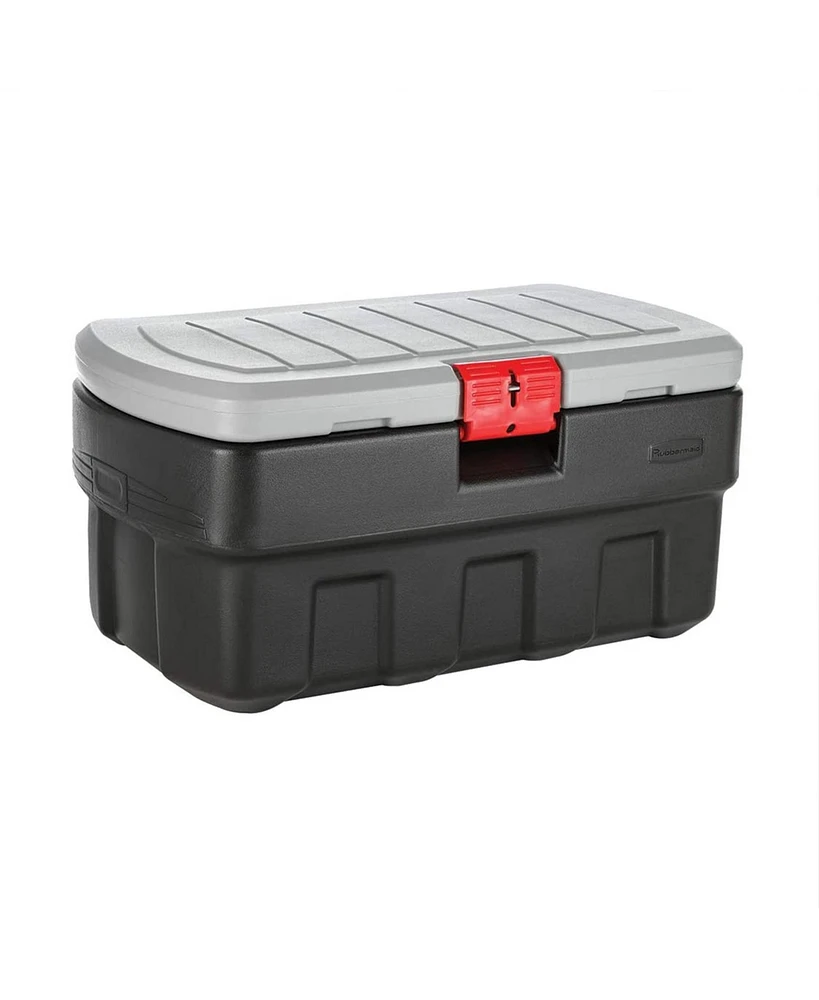 Rubbermaid 35 Gallon Black Action Packer Lockable Latch Storage Box Tote, Single