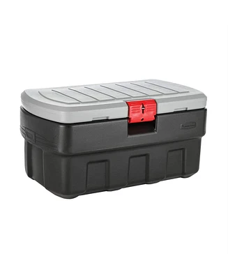 Rubbermaid 35 Gallon Black Action Packer Lockable Latch Storage Box Tote, Single