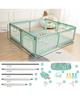Comomy Baby Playpen, 71x59'' Extra Large Playard, Kids Activity Center with Anti-Slip Base, Safety Play Yard for Infants Toddlers