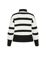 City Chic Plus Hampstead Wide Stripe Sweater